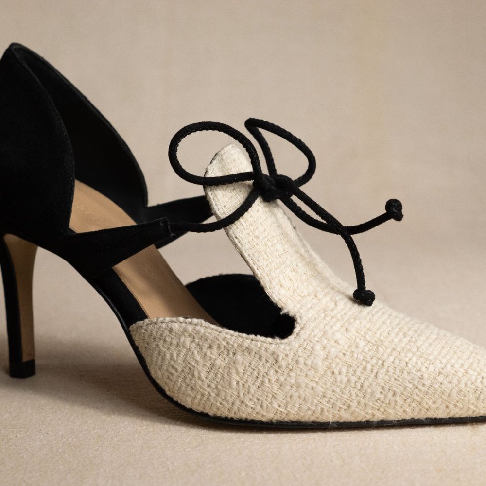 Elegant Black and Cream Women's Heels